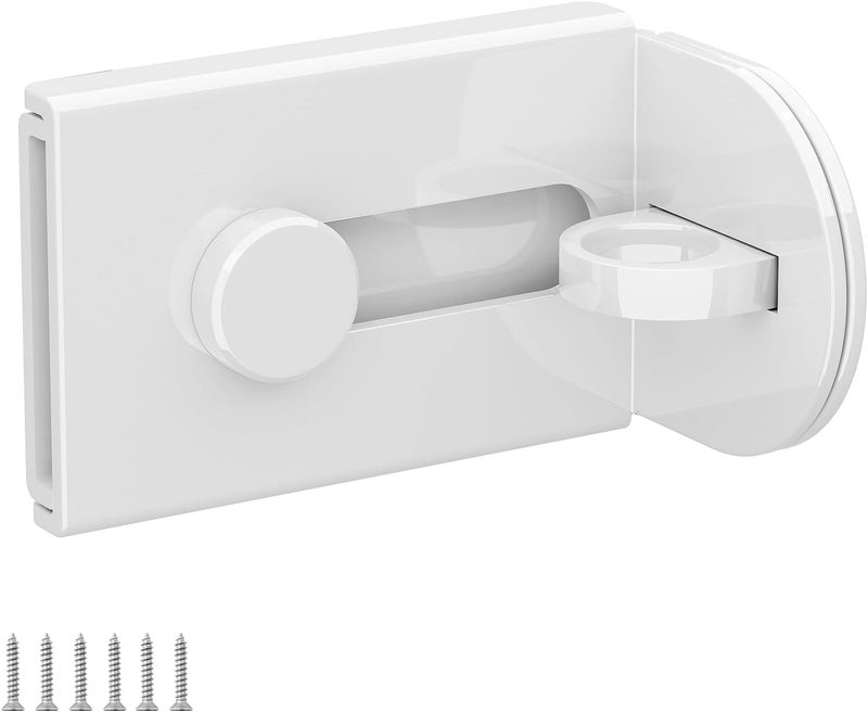 GMSP Sliding Door Lock, 90 Degree Door Hasp Latch Lock, Stainless Steel Security Right Angle Padlock with Screws for Push/Sliding/Barn Doors (1PC, White, Large) - Image 1